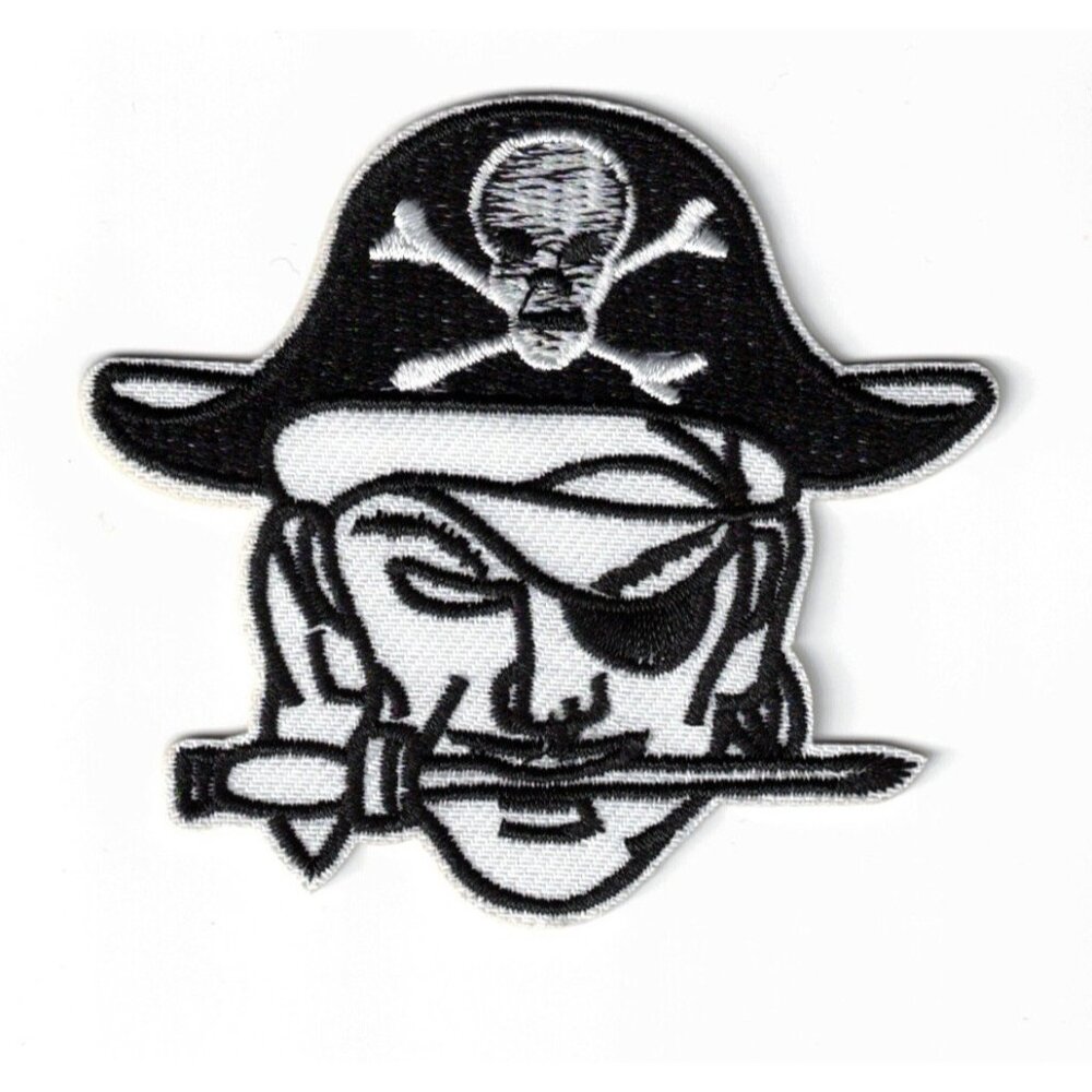 Pirate Knife Sword Eye Patch 3in Embroidered Iron-on Patch
